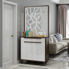 梦荣 北欧鞋柜 现代简约烤漆门厅柜实木框架玄关隔断柜客厅屏风柜 SK06A间厅柜