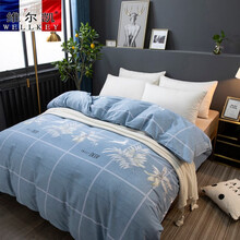 维尔凯冬季 全棉生态磨毛被套1.5m1.8米2m2.2米加大款单件加厚 活性纯棉被罩单品 花唯佳期 单人被套160*210cm