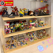 亚克力定制展示盒多层透明积木模型公仔高达手办防尘罩彩色收纳柜 60*10*20cm 需几层拍几件 原木色