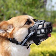 中型犬狗嘴套大型犬狗狗嘴罩柯基金毛咬叫止吠宠物嘴套 黑色 4号（嘴围30-34建议体重50-80斤）