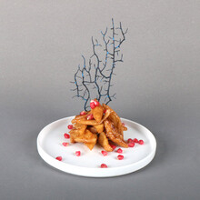 南屋特色个性意境创意菜餐具铁艺架托酒店餐厅会所农家乐用品餐盘大董同款厨师工具异形盘 8寸20厘米圆盘