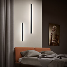 壁灯创意线性led极简长条形灯 北欧简约衣柜客厅沙发背景墙壁卧室床头灯 黑色 60*7.5*3.8cm自然光12W