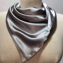 美妮 防辐射围脖围巾脖套银纤维防护甲状腺颈结节男女通用防电脑手机辐射围巾 银灰色全银小号48cm*48cm