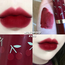 【嗨爆夏日】mokopoio莫可帕可零感唇釉丝绒哑光雾面口红保湿唇彩不易掉色102送女友 #102摇摆樱桃