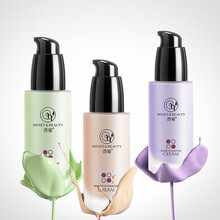 【第2件0元】透蜜水嫩修颜隔离霜 妆前乳遮瑕持久控油补水保湿提亮肤色打底隐形毛孔裸妆男女神A 柔肤绿
