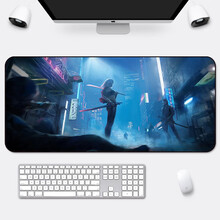 RS 游戏超大鼠标垫定制电竞卡通桌垫大号可爱动漫男女生加厚键盘垫订制 持刀女武士 90x40cm普厚2mm