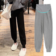 南叮雅格孕妇裤子春季打底裤外穿长裤春秋款时尚潮妈大码托腹裤秋装春装 黑色 XL