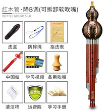舒弗（LACHOUFFE）云南防摔演奏型成人初学生镀铜红木葫芦丝乐器C调gf降B调 可拆卸吹嘴镀铜红木降B调【皮盒+中国结+清洁棉+学