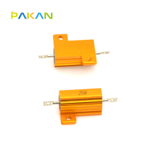 PAKAN RX24黄金铝壳电阻 25W功率电阻 线绕固定电阻器 25W 15RJ 15欧姆 (1个)