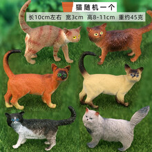 农场家禽牧场小动物模型猪狗公鸡母鸡鸭马奶牛羊早教玩具套装 猫 随机一个