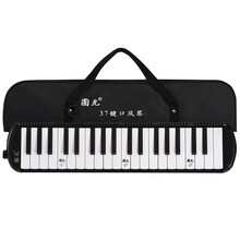 国光口风琴37键学生32键口风琴儿童初学者学生用成人口吹琴教学用 （37键黑色+软包+吹奏说明）