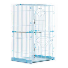 爱丽思IRIS 猫笼子窄型豪华托盘式易清扫猫笼子两层三层猫笼别墅猫笼子 两层蓝色：PC702