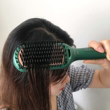 【七夕情人节礼物】lena直发梳负离子懒人蓬松一梳直发神器梳子内扣卷发棒不伤发 琉璃绿