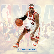 科比模型手办詹姆斯周边库里立牌湖人篮球汽车摆件黑曼巴玩偶24号礼物 艾佛森过人 高15cm