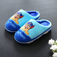 拖鞋儿童棉拖鞋男童秋冬季可爱防滑室内家居卡通女宝宝棉鞋毛毛秋冬新品 SJ1807汪汪队蓝色阿奇 内长21.5cm