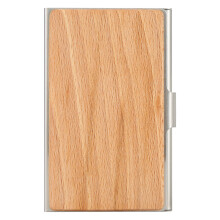 伊恩玛木质名片夹金属男士女士 商务红木名片盒 超薄卡包 防指纹卡盒 银色+丹麦榉木