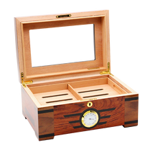 Lafuli雪茄用具 雪茄保湿盒雪松木雪茄盒专业 雪茄密封盒钢琴烤漆烟盒醇化盒 深红色烤漆双层 红色双层