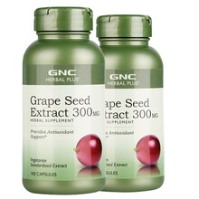健安喜（GNC）美国原装进口葡萄籽浓缩葡萄籽精华胶囊300mg原花青素OPC抗氧化 美容养颜祛斑美白 300mg*100粒 2瓶