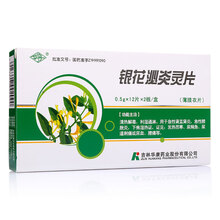 华丹 银花泌炎灵片 0.5g*12片*2板/盒rx 1盒装