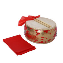 大鼓牛皮鼓中国红龙鼓红鼓成人儿童演出舞蹈课打节奏鼓扁堂鼓锣鼓 18寸实木龙鼓【60*28】+鼓棒