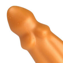 诱生活（Lure）特大后庭粗长肛塞粗女用扩肛器性玩具gay自玩器柔软硅胶拉珠夫妻SM深入式另类性用品 凯撒金色XL号+200ML油