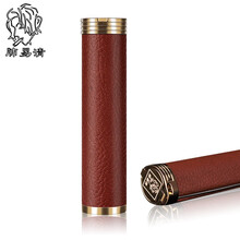 肺易清烟沾粉金属皮套烟嘴过滤器烟友爽鼻烟粉烟具茶烟沉香沾粉爆珠精美外观烟盒 橙色皮套