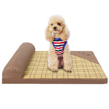 贝尼宠 狗窝可拆洗  狗垫子狗床大型宠物凉席垫 睡枕 狗床咖色L30斤内62x50cm