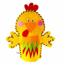 手指娃娃小动物玩偶 幼儿园手工 不织布无纺布动物手指手偶 表演道具幼儿DIY手工材料MYFS 手偶小鸡款(1个装)