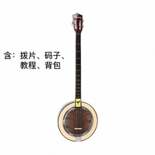 秦琴乐器洋声蟒蛇皮圆形三弦民乐戏剧伴奏老人初学厂家直销 圆形套餐二