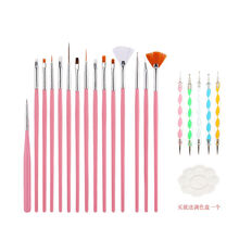 美甲工具初学美甲笔套装点钻笔雕花笔晕染笔刷拉线笔指甲油笔全套 三支拉线笔+五支点钻笔