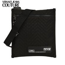 送男友 范思哲 VERSACE JEANS COUTURE 男士聚酯纤维涂层LOGO图案单肩斜挎包 黑色 E1YVBB96 71430 899