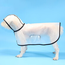 SLPC 狗狗雨衣泰迪 博美法斗小型犬狗雨衣柯基柴犬中大型犬狗雨披带帽四脚透明防水宠物雨衣 L（适合约8到12斤）