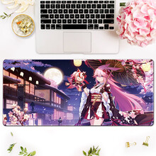 海琴烟 鼠标垫大号动漫二次元女生锁边护腕定制超大电脑办公电竞游戏键盘垫桌垫 命运约定 300x800x4mm