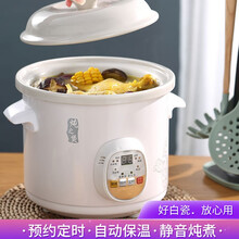 乾越陶瓷电炖锅全自动煲汤锅熬煮粥锅煮粥神器养生家用小bb电炖盅砂锅 陶瓷预约款 4.5L