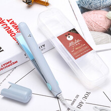 moke夹板直发卷发棒小型空气刘海迷你型韩国便携式学生短发夹板KENUOZI 蓝色