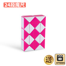 百变魔尺24段36节48/60/72儿童套装全套幼儿园益智玩具魔方初学者 魔尺24段-粉色 赠3D教程