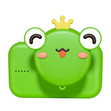 新款儿童数码相机超萌卡丘卡通儿童节礼物抖音玩具 小青蛙款【2000W像素32G】