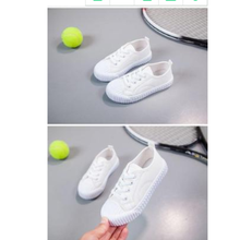 童鞋儿童帆布鞋男童饼干鞋男孩小白鞋子女童运动鞋小学生板鞋秋季3-4-5-6-7-8-9-10岁大红A 007饼干鞋 白色 按脚长+1cm选择内长