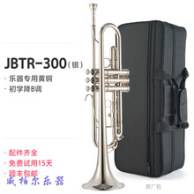 小号乐器专业演奏级儿童管乐队降b调黄铜磷铜小号乐器 JBTR-300(银)