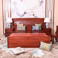 DFJXW F红木家具缅甸花梨（学名：大果紫檀）高低床 全实木 双人床明清古典仿古含床头柜 高低床