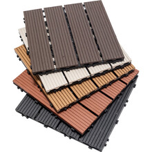 法兰森 塑木地板 防腐木 生态木 户外阳台花园庭院室外地面砖防水防潮 网红拼装地板300*300 灰色