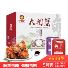 【活蟹】宅鲜配 好蟹汇大闸蟹现货礼盒鲜活大闸蟹 2688型公5.0两 母4.0两5对