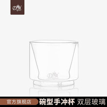 帝国（Diguo）咖啡粉手冲滤杯 双层玻璃滴滤杯 咖啡粉滴漏杯过滤器冲泡器透明可视双层玻璃咖啡过滤器 1-2人份