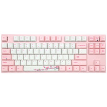 阿米洛（Varmilo）樱花系列静电容V2键盘 机械键盘 办公键盘 送礼键盘 白色背光 PBT键帽 MA87键 玫瑰红轴