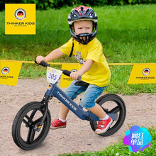 ThinkerKids儿童平衡车无脚踏单车滑步车宝宝滑行车12寸 孔雀蓝【免充气】送安全护具
