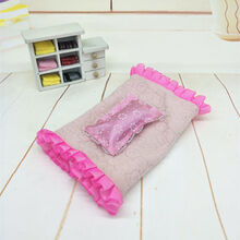 芭比床30厘米欧式公主床上下铺双层双人床卧室家具女孩玩具 单独被子+枕头