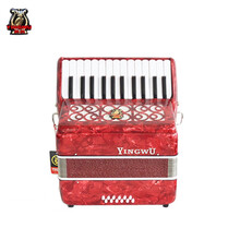 鹦鹉（YINGWU）手风琴120 96 60bs三四排簧考级儿童成人初学演奏 41键 12BS红色