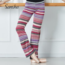 三沙（sansha）芭蕾舞蹈长裤女针织跳舞训练功时尚舞蹈服装 KC0101C 多彩+灰色 XL
