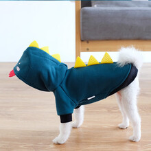InnoPet狗狗衣服冬季泰迪比熊博美加厚保暖宠物小型犬帽衫秋冬装 恐龙两脚 L（建议8-10斤，背长35，胸围49）