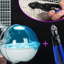 仓鼠笼子外接浴室 浴房厕所浴沙盒 可外接亚克力仓鼠别墅 新款蓝色外接浴室+铁丝钳